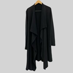 Hard Tail Forever Open Front Duster Cardigan Womens Large Black Drapey Lagenlook